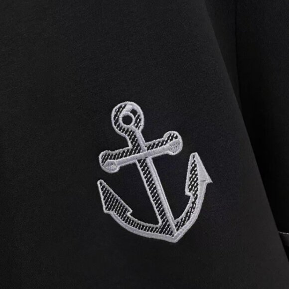 Black Thom Browne 4-Bar Anchor Hoodie & Joggers Set - Picture 9 of 9